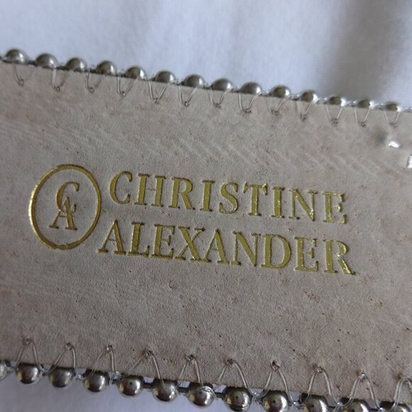 Christine Alexander women's belt size L Rhinestones on Brown Pony color, VGC - Picture 3 of 10